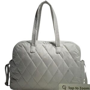 Vera Bradley Quilted Travel Bag in Light Gray